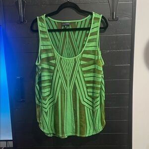 Worthington Green Geometric Tank Top